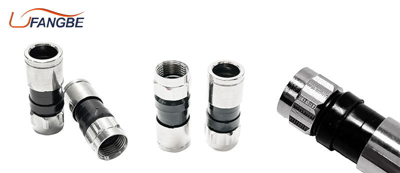 F Type Connector for RG6 Cable Coaxial Straight Plug Compression Type