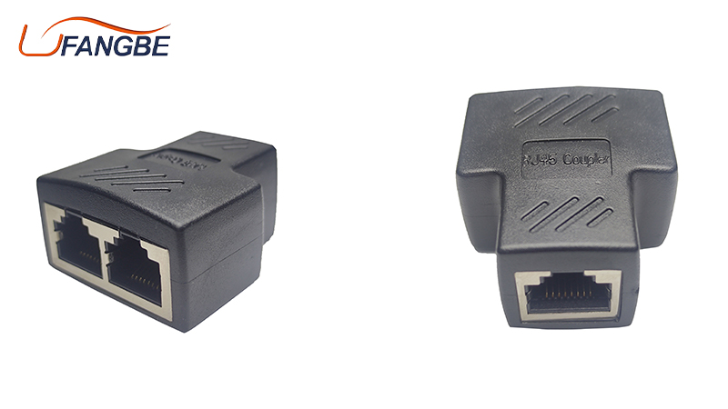 Ethernet 1 to 2 Female Plug RJ45 Connector 