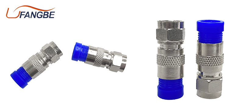 F Type Connector for RG6 Cable Coaxial Straight Plug Compression Type