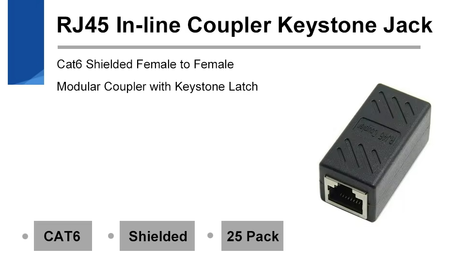 FANGBEI CAT6 RJ45 FTP Inline Coupler Keystone Jack