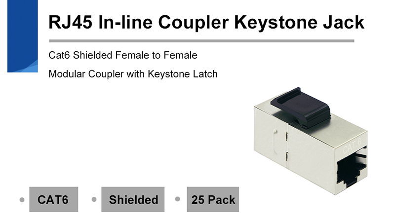 FANGBEI CAT6 RJ45 FTP Inline Coupler Keystone Jack