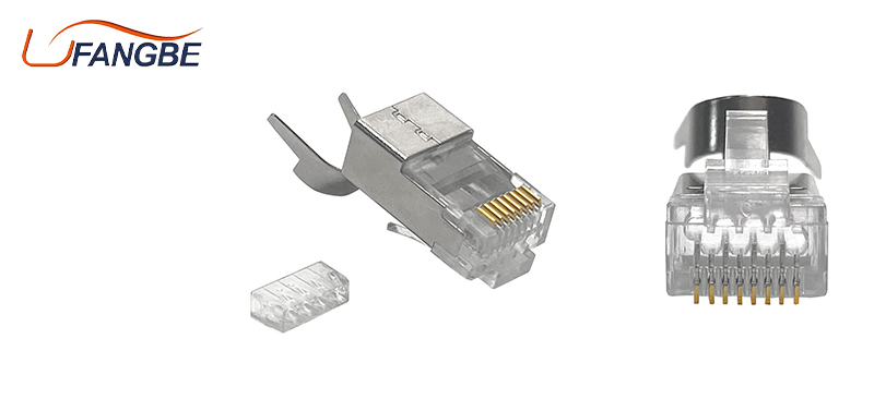 Bare Copper 8pin Toolless RJ 45 Cat 8 Ethernet Modular Plug