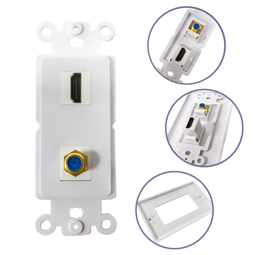 RCA 6 Port  Trapezoidal Wall Plate