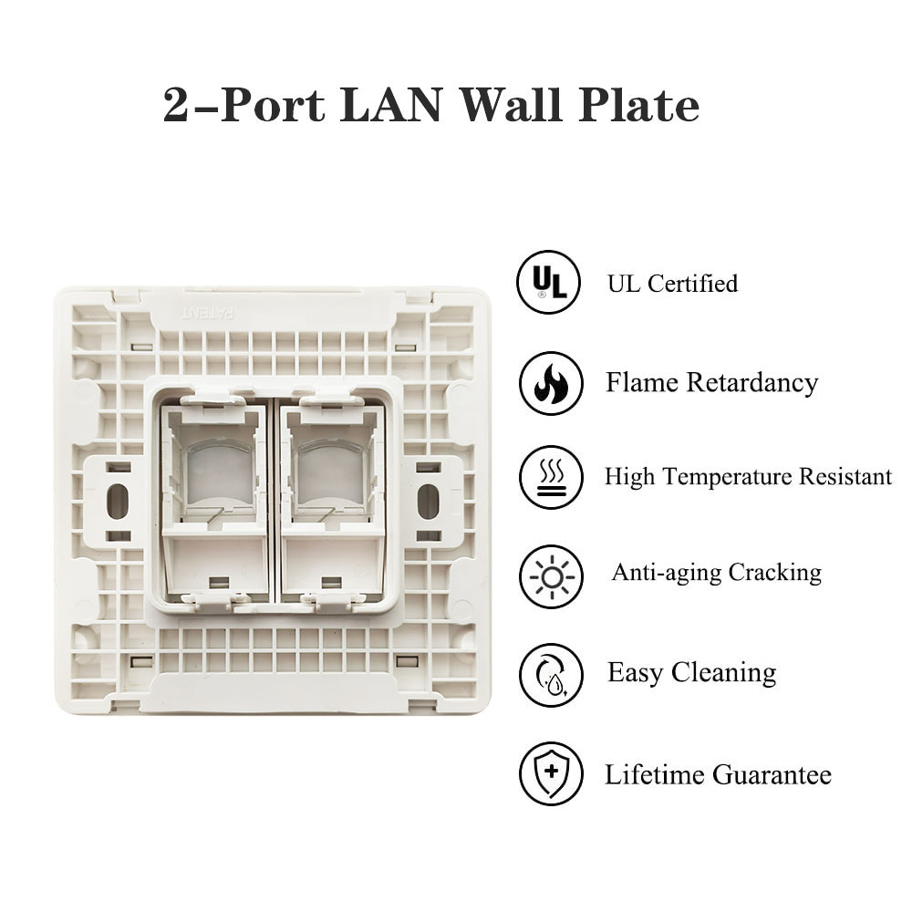 2 Port LAN Wall Plate