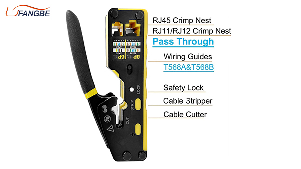 Multi Function Cat5e Cat6 Cat7 Crimper Rj11 RJ12 RJ45 Pass Through Network Cable Pliers Ez Crimping Tool