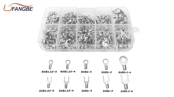 SC Bare Spade Butt Tinned Copper Crimp Lug Wire Connector Set Assortment Ring Cable Lug Crimp Terminals Kit