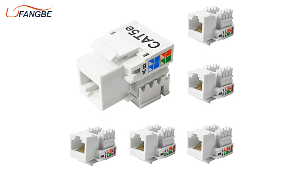 90 Degree Female Cat 6 Network Keystone Modular Jack Double 8P8C Connector Plug UTP Cat5e Cat6 RJ45 Modular Jack