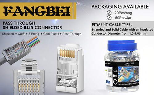 Fangbei RJ45 Connector Cat6 Cat5e Cat7 Toolless Modular Plug