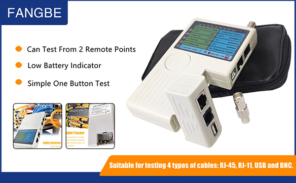 LCD USB BNC RJ45 RJ11 RJ12 Network Cable Tester
