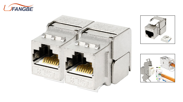 180 Degree RJ45 Cat8 FTP Keystone Jack
