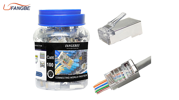 Cat 5 Cat6 RJ45 Pass Through Connector