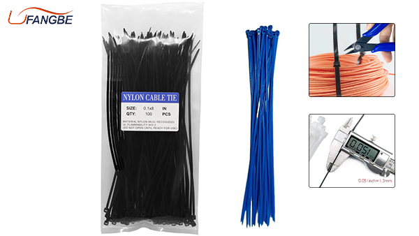 Hook Loop Black White Nylon 66 Heavy Duty Wire Ties 