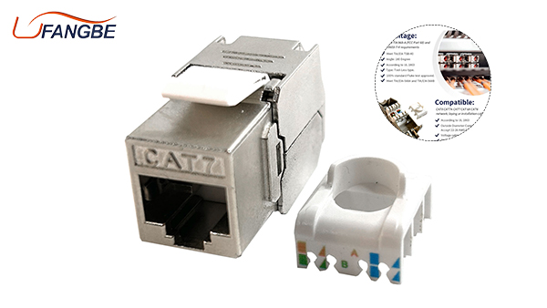 180 Degree RJ45 STP FTP Shielded CAT7 Keystone Jack
