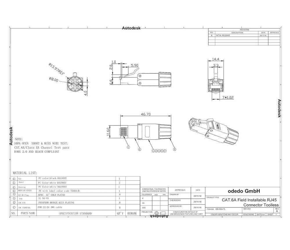 Rj45 Cat8 Toolless Plug