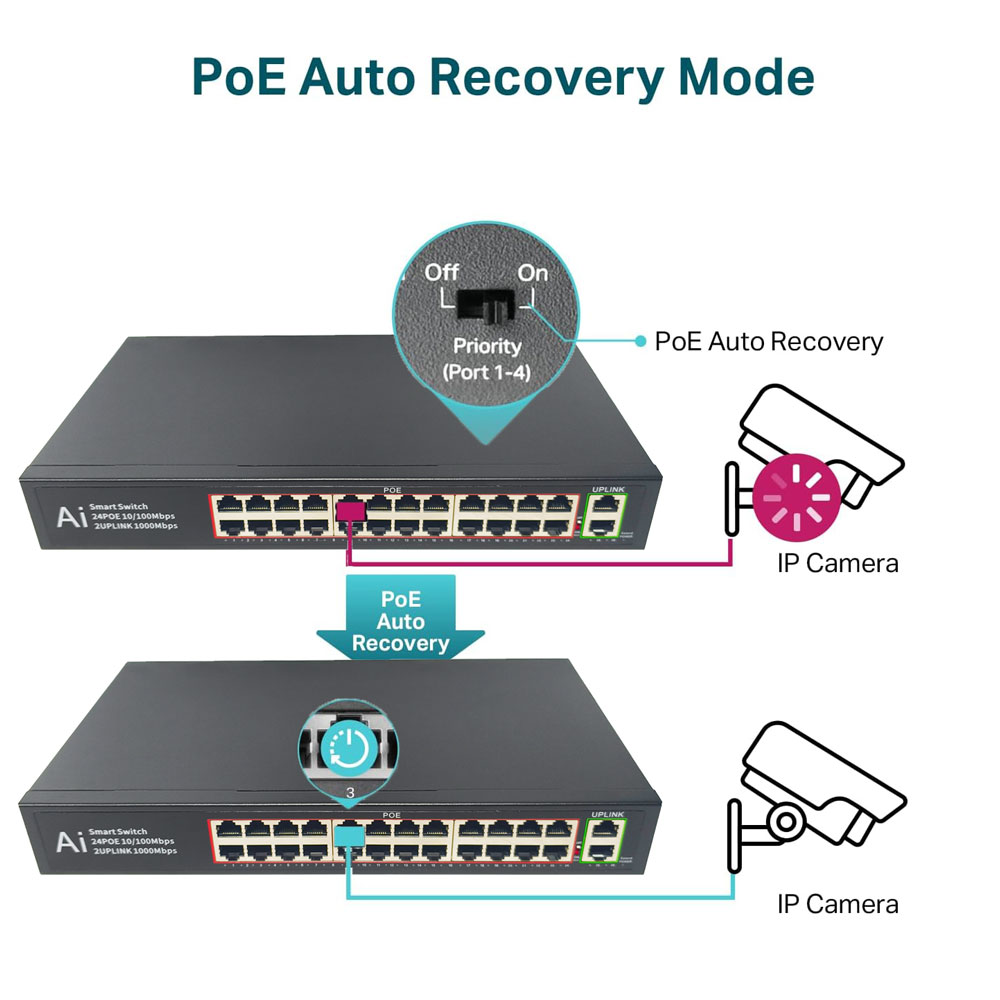 24 Port Gigabit PoE Switch