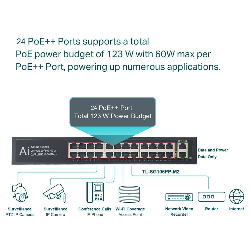 24 Port Gigabit PoE Switch